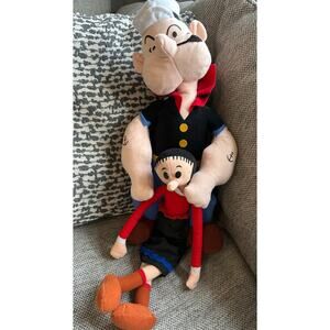 Vintage 1992 Play By Play Popeye & Olive Oyl Plush Duo